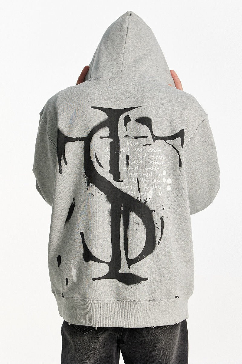 Spray Paint Distressed Hoodie