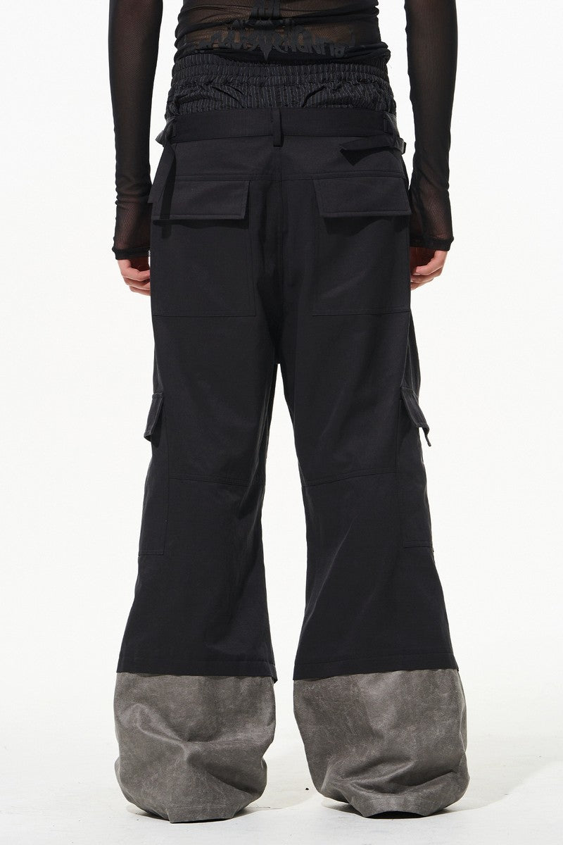 Triple Layer Colorblock Cargo Pants