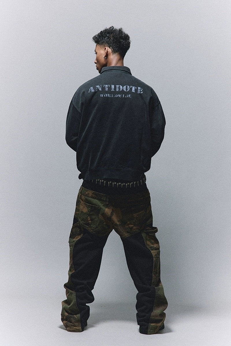 Camo Patchwork Wide-Leg Cargo Pants – Copping Zone