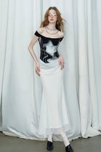 Layered Effect Print Dress