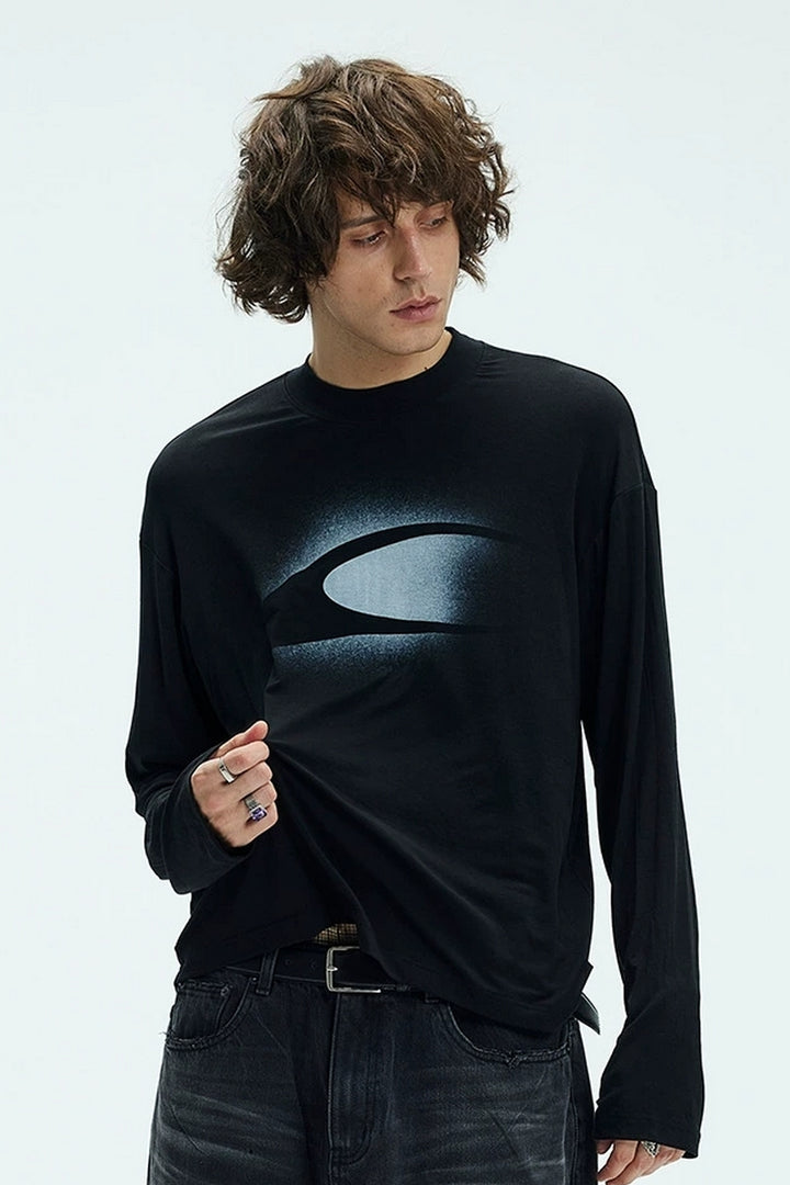 Distressed Logo Graphic Long Sleeve Tee