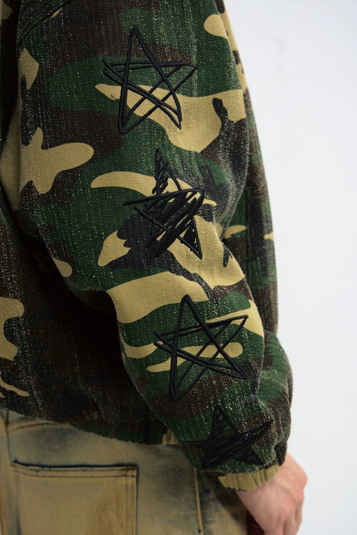 Punk Camo Scratched Hoodie