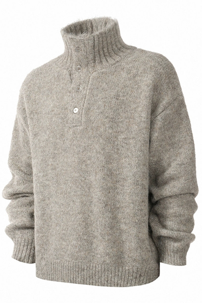 Wool Blend Button Sweater