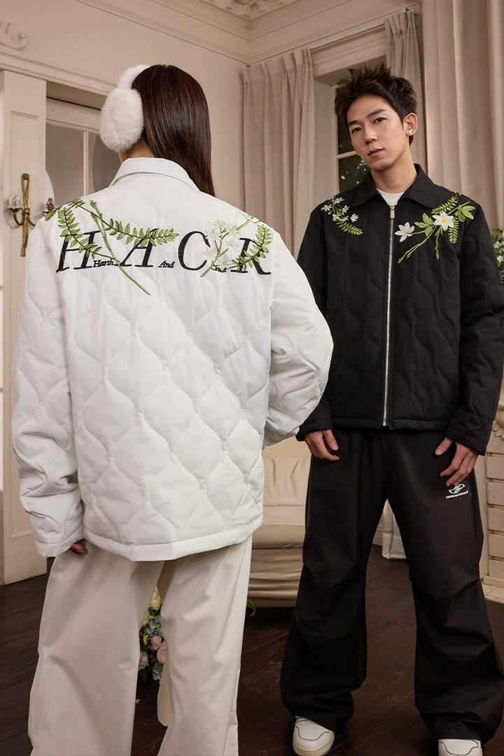 Floral Quilted Embroidery Graphene Jacket