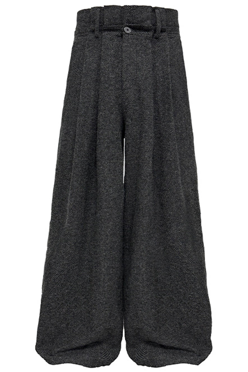 Wool Pleated Origami Pants