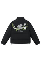 Lace Floral Embroidered Oversized Puffer