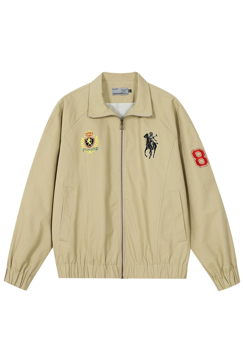 Embroidered Harrington Casual Jacket