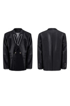 Glossy Pearl-Accent Blazer