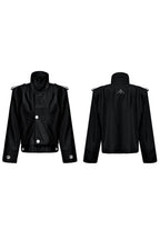 Crocodile Texture Short Biker Jacket