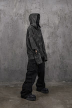 Cross Patchwork Hooded Sweatshirt