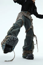 Detachable Patchwork Vintage Jeans