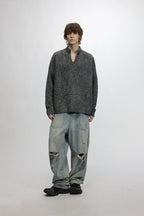 Minimalist V-Neck Knit Sweater