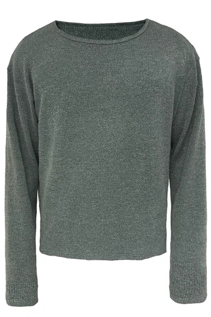 Ribbed Boat Neck Long Sleeve