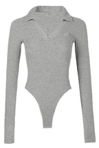 Backless Knitted Polo Bodysuit