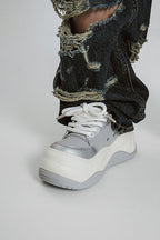 Chunky Platform Silver Shoes