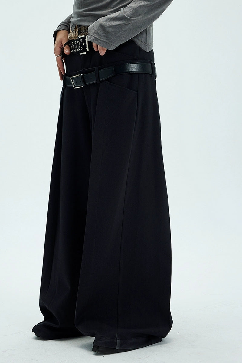 Double Waistband Baggy Trousers