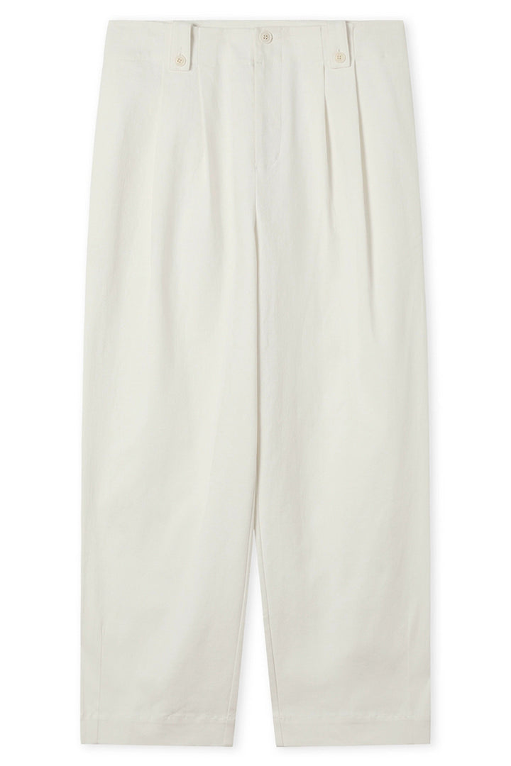 Wrinkle-Resistant Pleated Relaxed Trousers