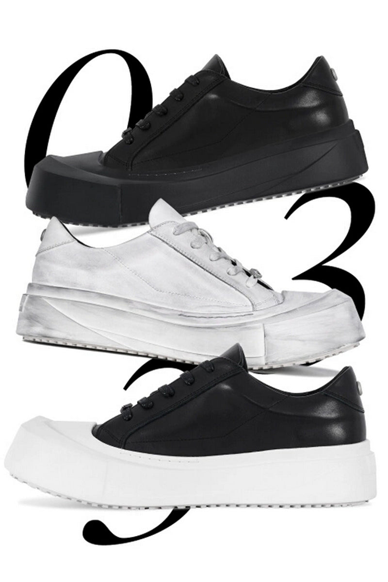 Chunky Leather Platform Sneakers