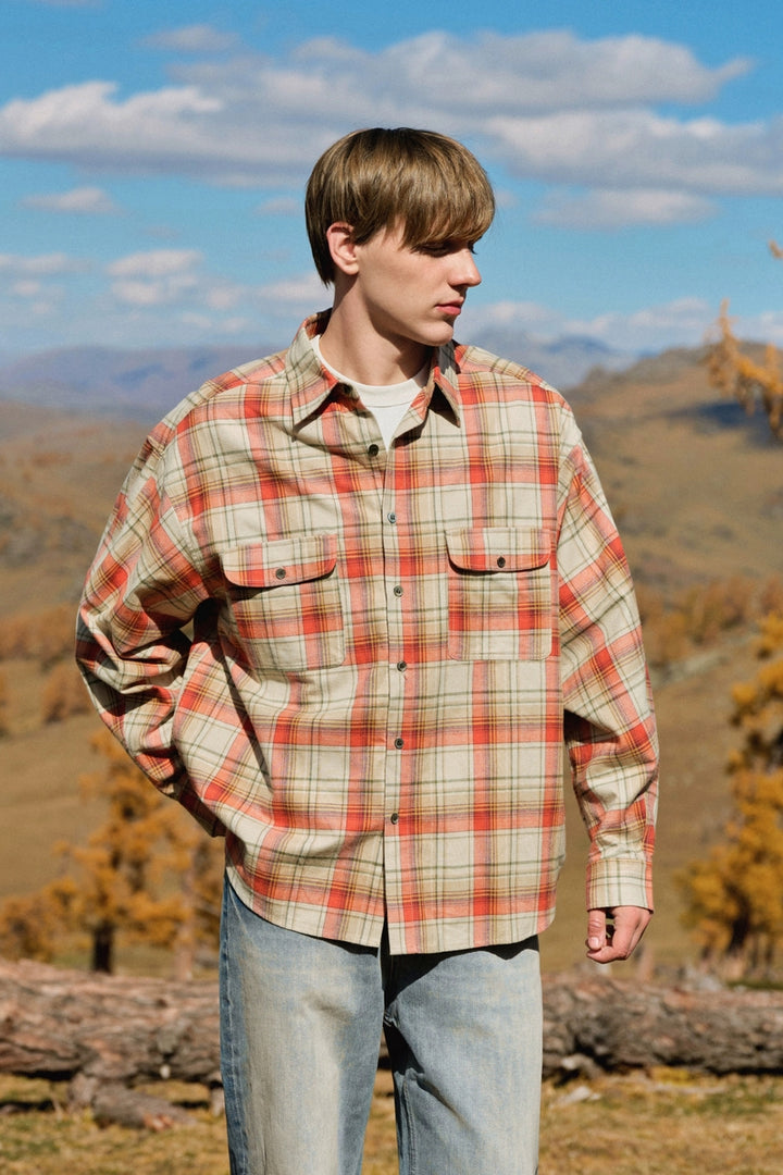 Japanese Fabric Brushed Plaid Shirt