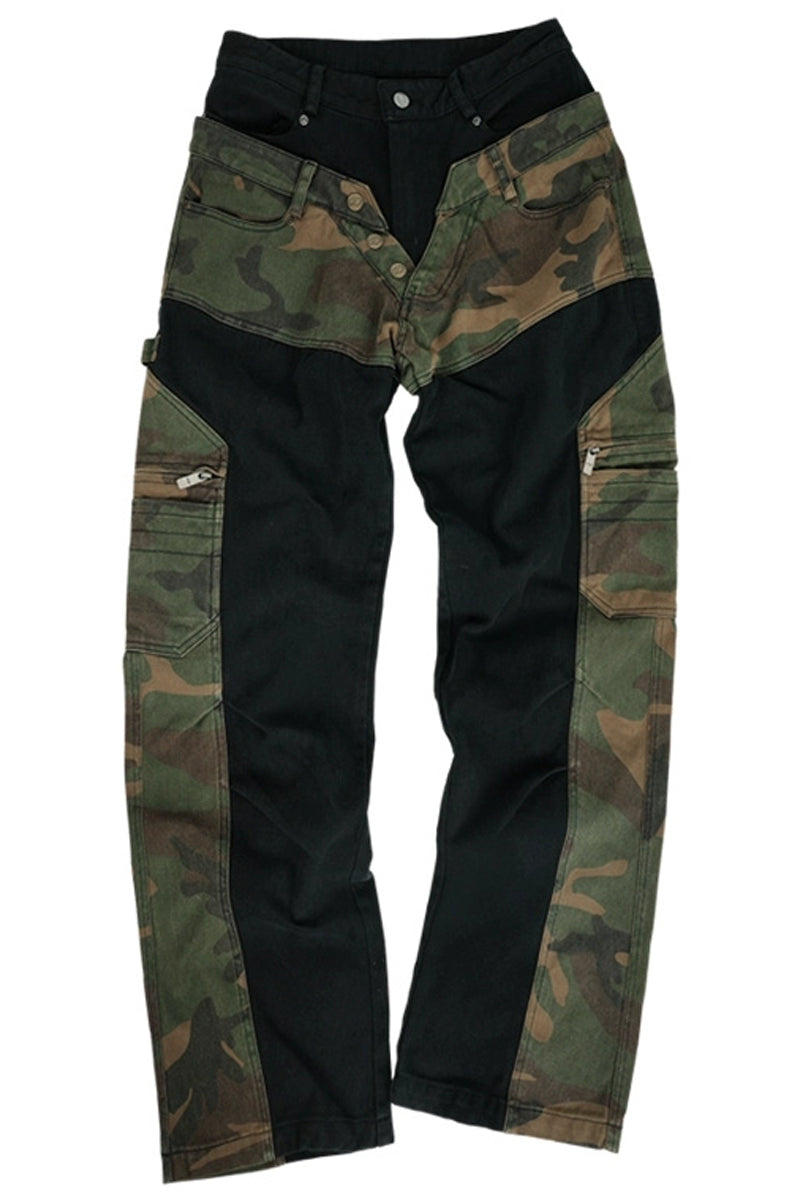 Camo Patchwork Wide-Leg Cargo Pants – Copping Zone