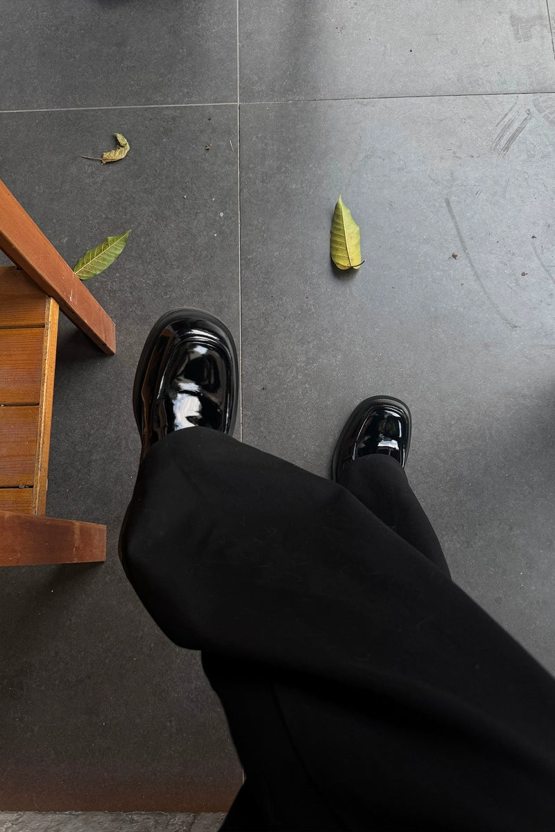 Metal Button Leather Loafers Shoes