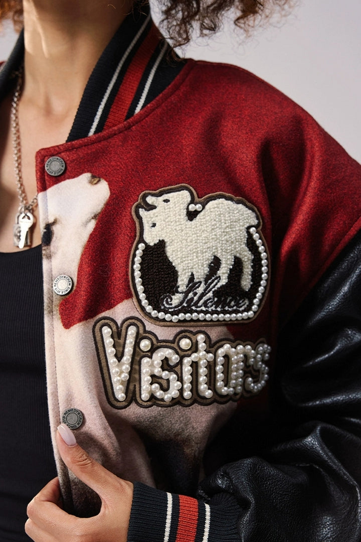 Pearl Ram Embroidered Varsity Jacket