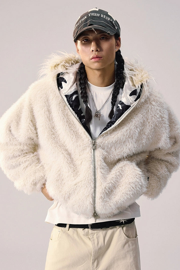 Faux Fur Hooded Puffer Jacket