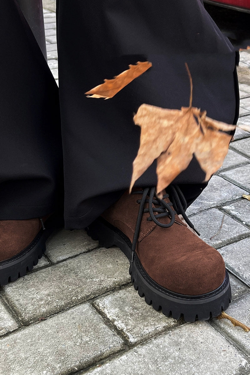 国内で当店のみ Hanqiaoriji - Suede Chunky Casual Derby Shoes Suede Chunky Casual Derby Shoes – Copping Zone