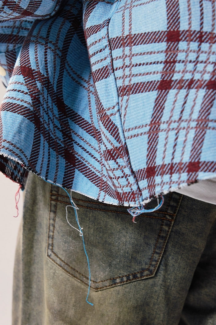 Reversible Plaid Padded Shirt Jacket