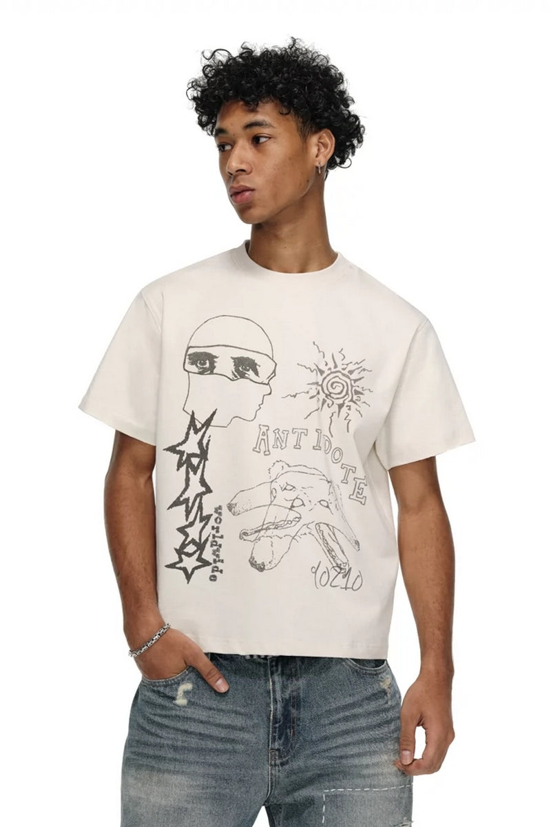 Cerberus Graffiti Print T-Shirt