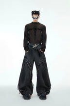 Sheer Mesh Logo Long Sleeve Tee