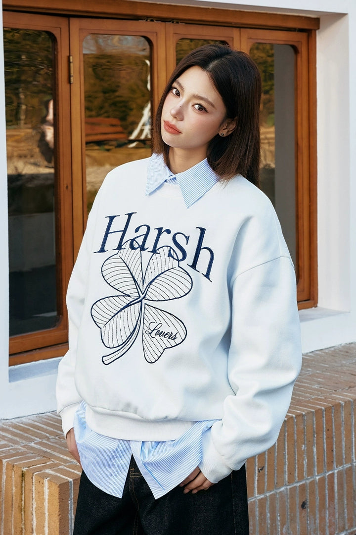 Four-Leaf Clover Pullover Sweatshirt