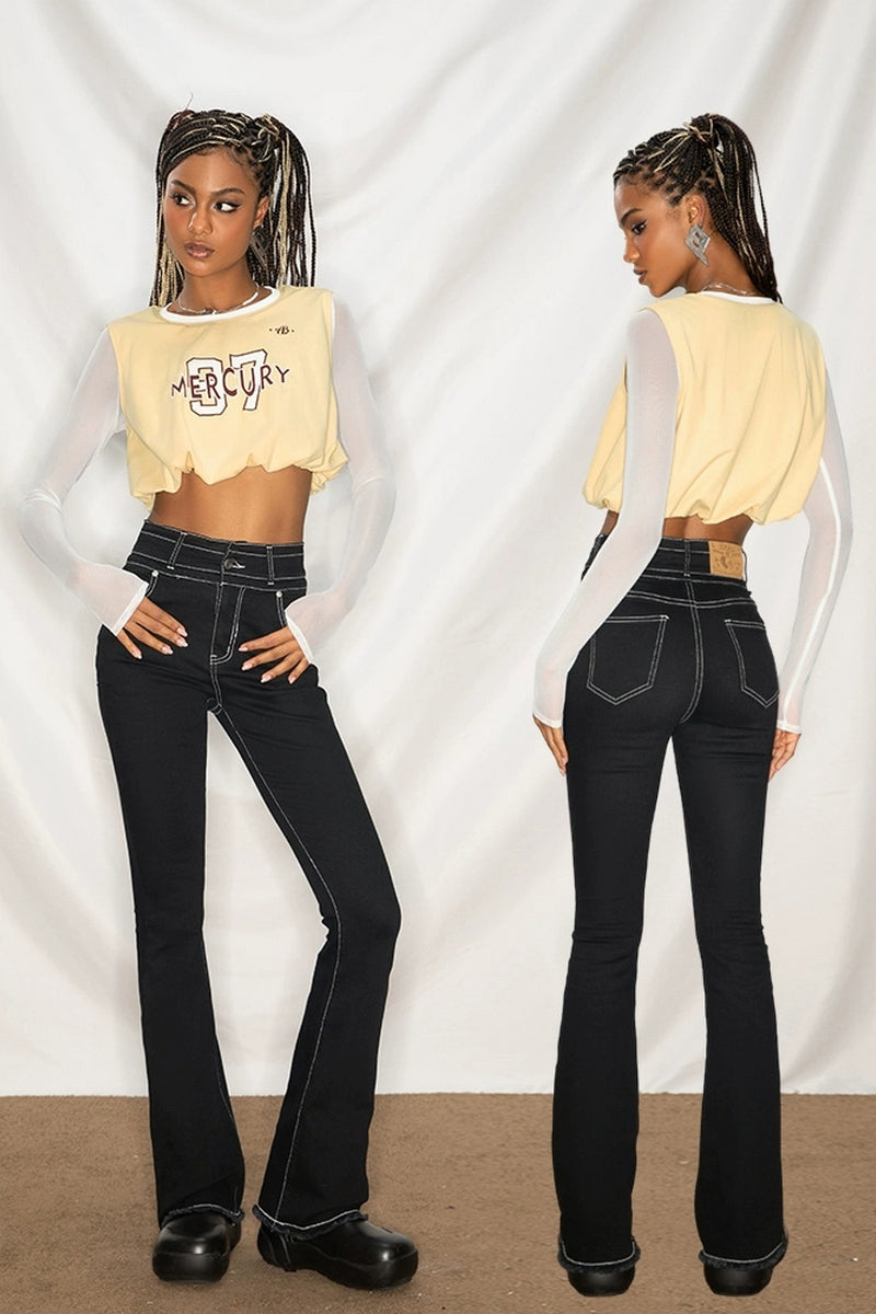 High-Waist Flared Jeans