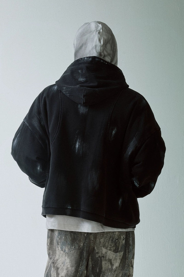 Hooded Fleece Hand-Painted Coat