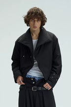 Single Button High Neck Puffer Jacket