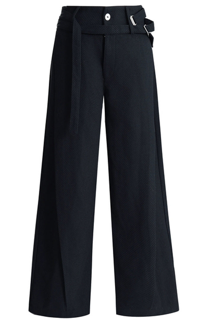 Asymmetric Metal Button Pants