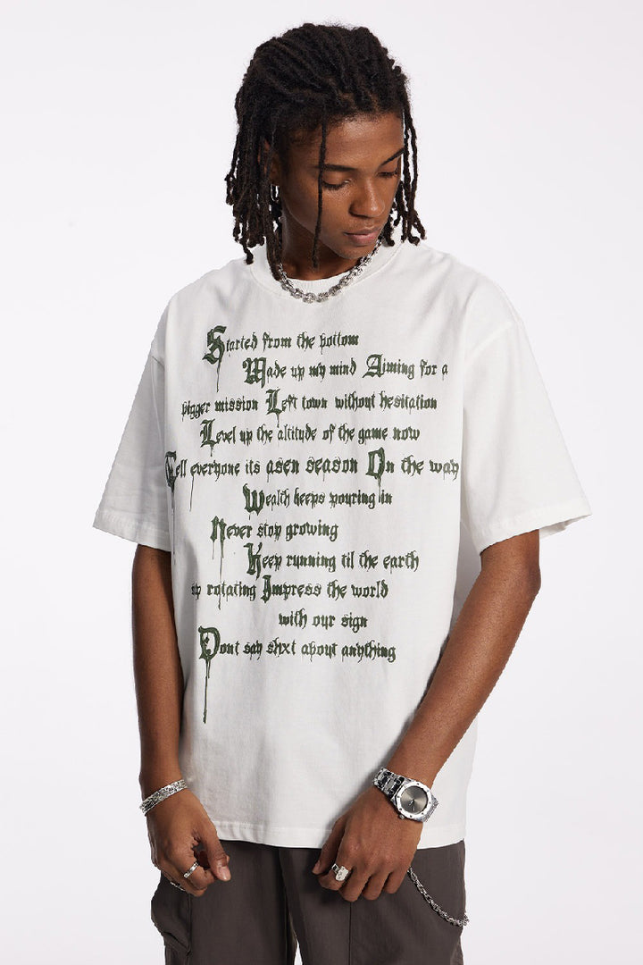 Poetry Print Hip Hop T-Shirt