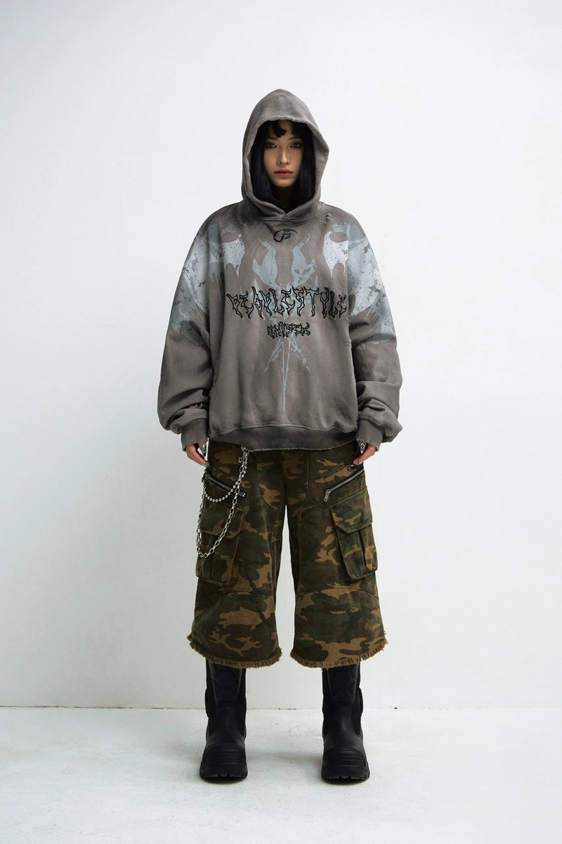 Dirty Wash Embroidered Hoodie