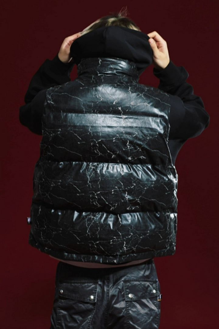 Cracked Pattern Puffer Vest