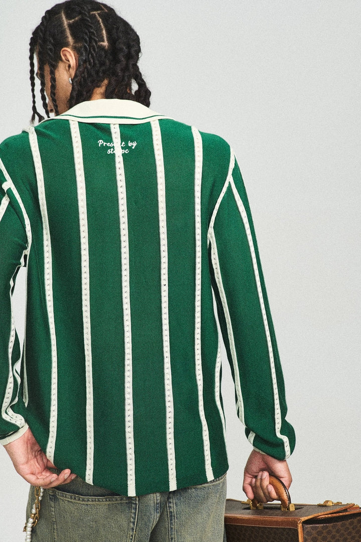 Retro Green Football Knit Tee