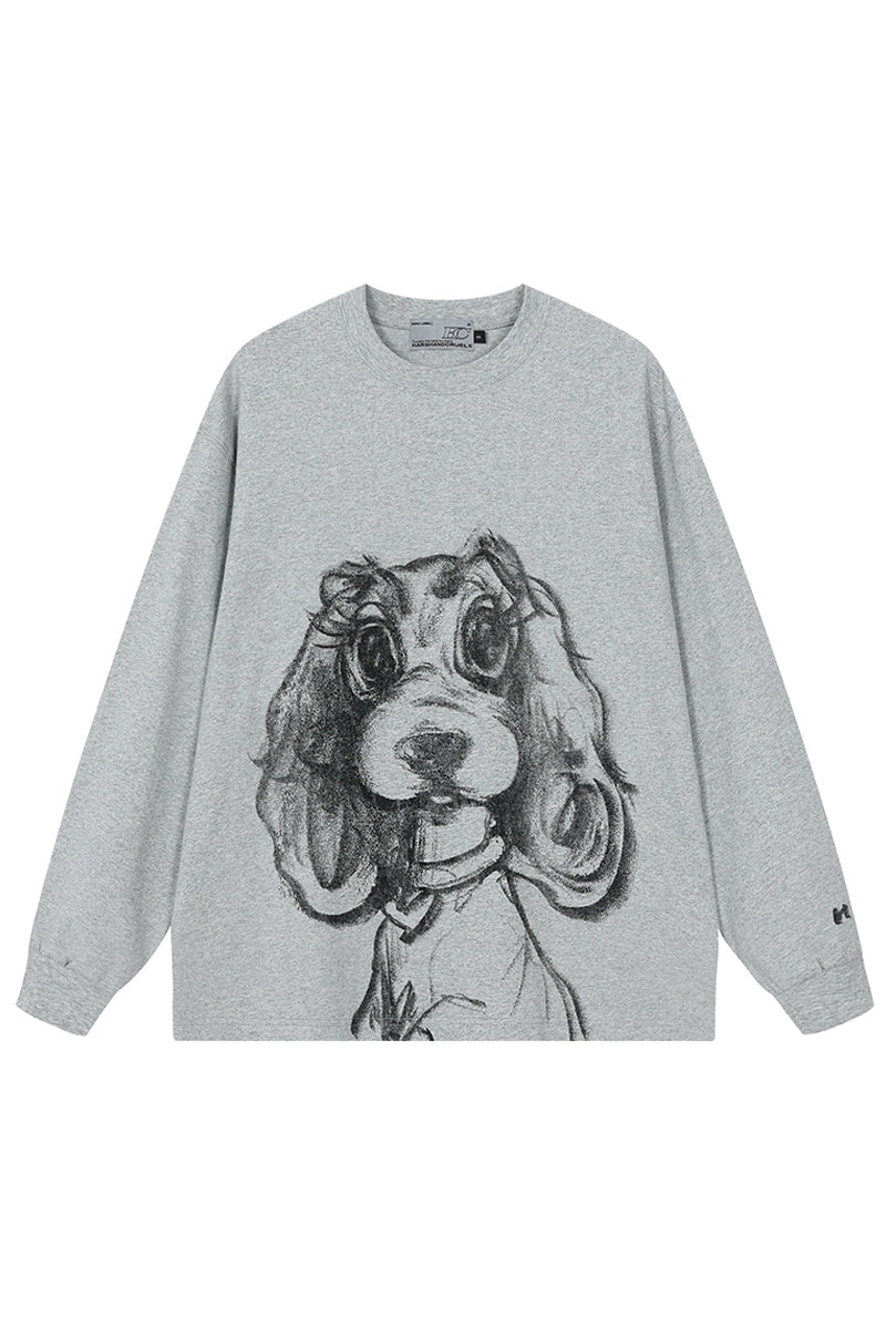 Hand-Drawn Dog Loose Fit Tee