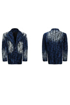 Tie-Dye Distressed Denim Blazer