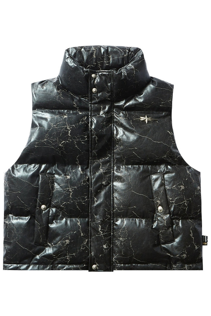 Cracked Pattern Puffer Vest