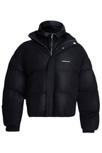 Layered PU Leather Puffer Jacket
