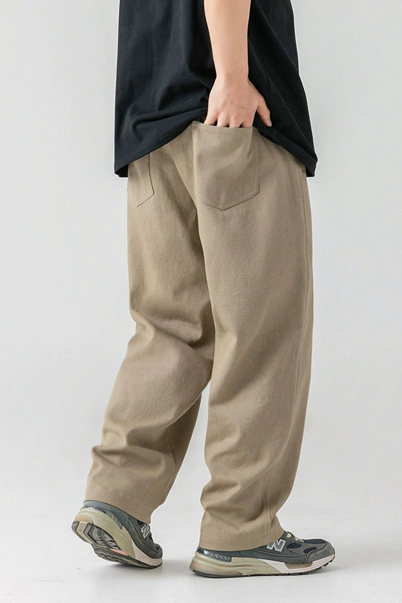 Washed Cotton Relaxed Trousers