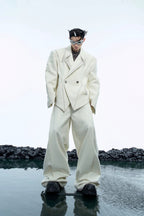 Asymmetric Metal Button Pants