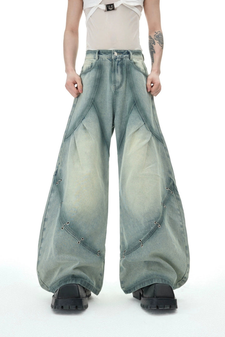 Vintage Washed Pierced Denim