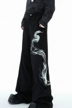 Snake Pattern Relaxed Trousers