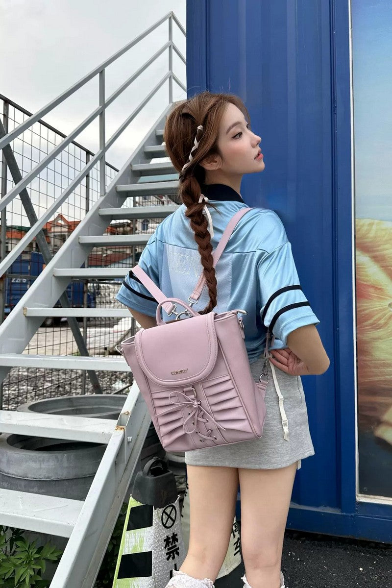 Ballet-Inspired Silky Bow Backpack