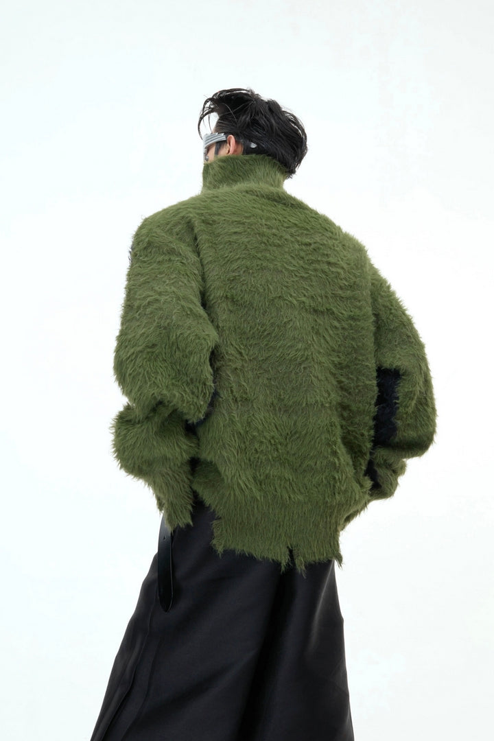 Pearl Snake Fleece Turtleneck Sweater